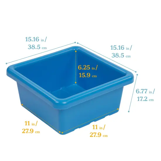 Square Bin with Lid, Storage Containers, 2-Pack French Blue {2}
