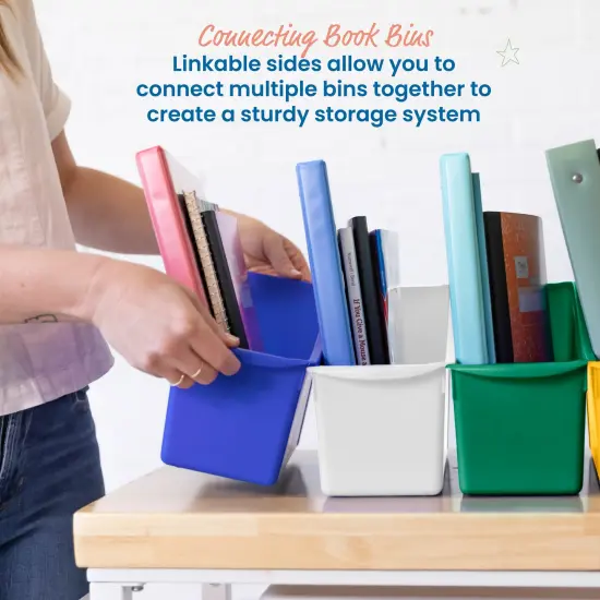 Linking Book Bins, Colorful Connecting Storage Assorted {3}