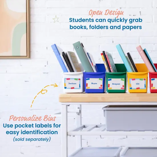 Linking Book Bins, Colorful Connecting Storage Assorted {5}