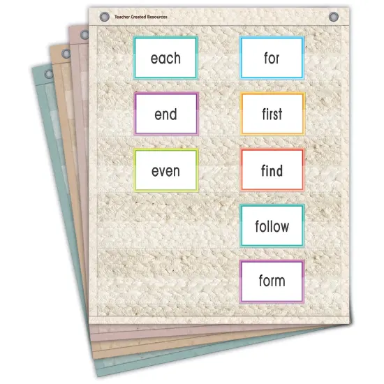 Woven Magnetic Mini Pocket Charts, 14" x 17", Set of 4 {1}