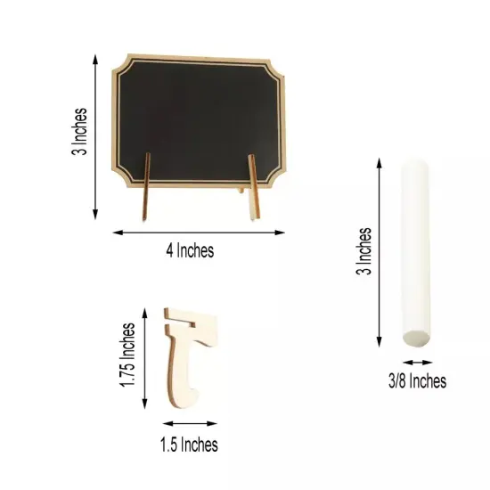 50 pcs 3"x4" Black Mini Chalkboards Signs with Wood Easels {6}
