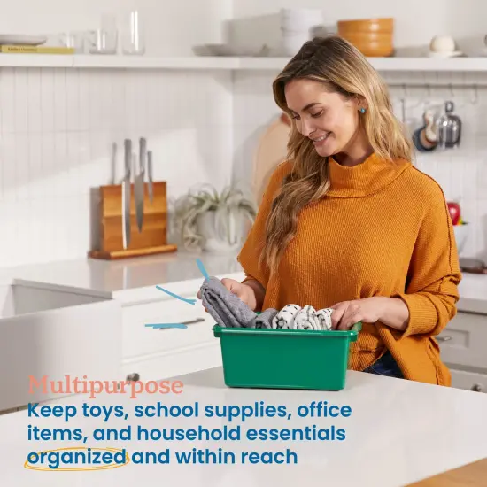 Scoop Front Storage Bins, Multipurpose Organization, 10-Pack Green {3}