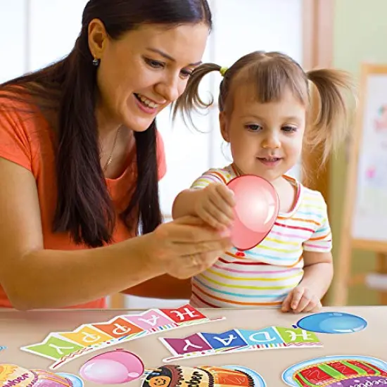 20 Pieces Happy Birthday Bulletin Board Set - Bright Style Birthday Wall Decorations, Cutouts for Calendars, Bulletin Boards, and Classrooms {3}