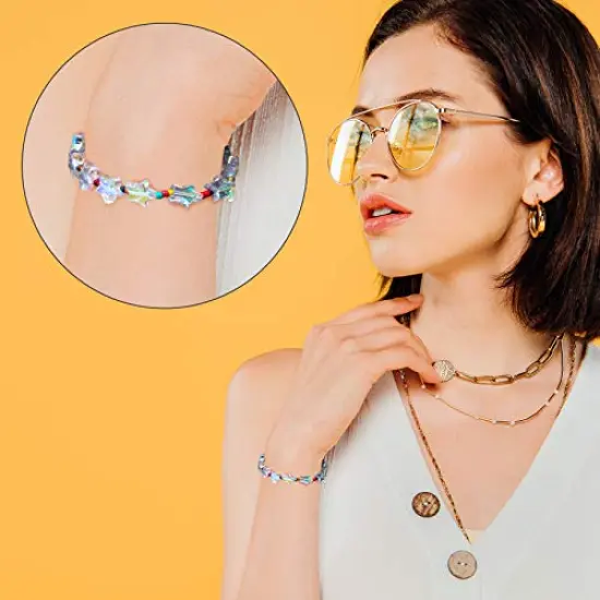 400 Pieces Acrylic Star Shape Beads, Star Shape Charming Beads, Clear Acrylic 10mm Beads for DIY Jewelry Craft Making Necklace Bracelet Supplies (4 Pack x 100 PCS) {2}