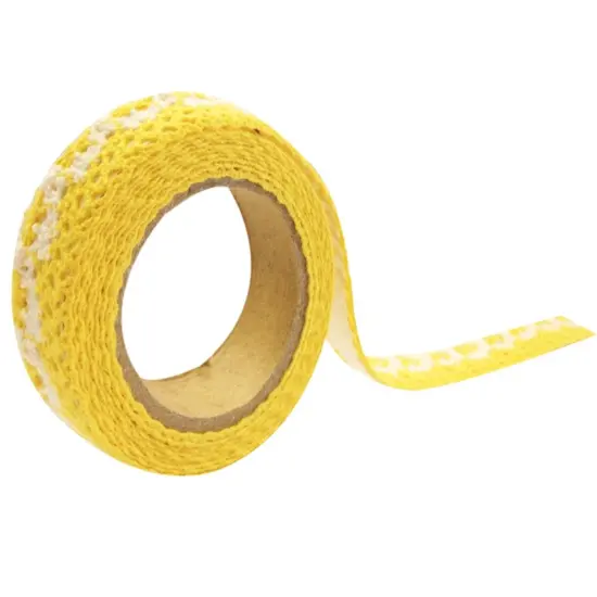 Wrapables Colorful Decorative Adhesive Lace Tape (Set of 3) Yellow {3}