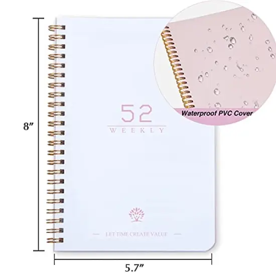 Undated Weekly Planner A5 To-Do List Notebook with Habit Tracker Spiral Binding 5.7 x 8.0 Inches {4}