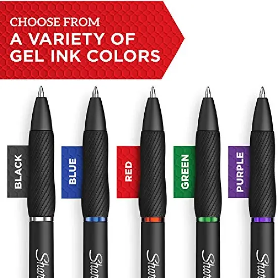 S-Gel, Gel Pens, Medium Point (0.7mm), Black Ink Gel Pen, 12 Count {5}