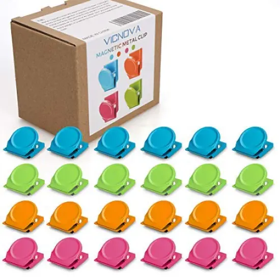 24 Pieces Magnetic Metal Clips, Fridge Magnet Refrigerator Whiteboard Wall Fridge Magnetic Memo Note Clips Magnets Metal Clip Classroom Organization Teacher Must Haves {3}