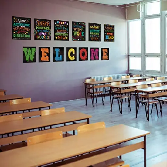 13 Pieces Motivational Posters for Classroom - Laminated Inspirational Posters and Bulletin Board Set with Quotes, Welcome Sign for Teachers, Students, School Counselors, Home, and Office {2}