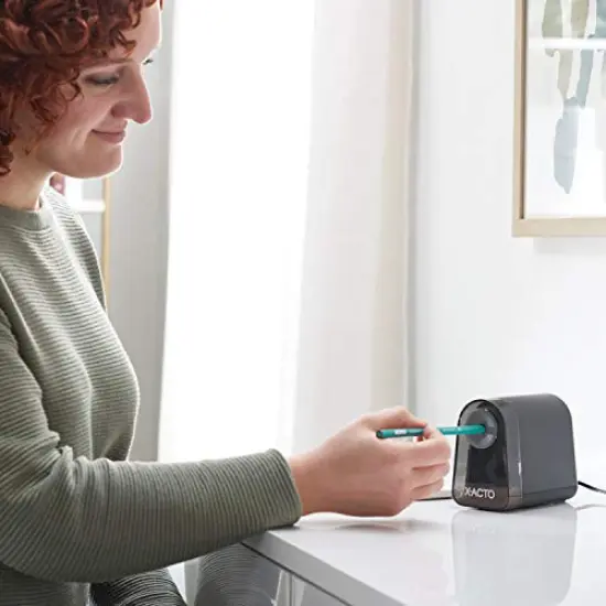 Pencil Sharpener, Mighty Mite Electric Pencil Sharpener, With Pencil Saver, SafeStart Motor, Black, 1 Count {6}