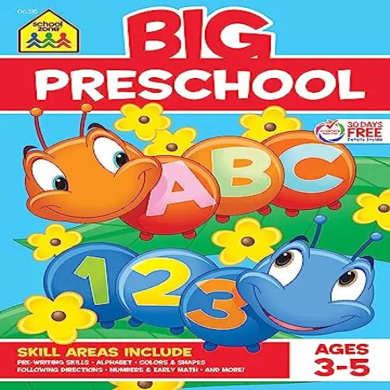 Big Preschool Workbook - 320 Pages, Ages 3 to 5, Colors, Shapes, Numbers, Early Math, Alphabet, Pre-Writing, Phonics, Following Directions, and More (School Zone Big Workbook Series) {2}