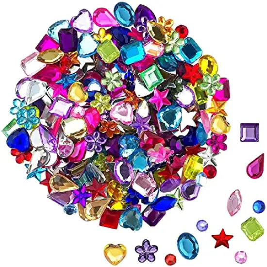 JPSOR 900pcs Craft Gemstone Acrylic Flatback Rhinestones Jewels for Crafting Embellishments Gems, 9 Shapes, 6-13mm {1}
