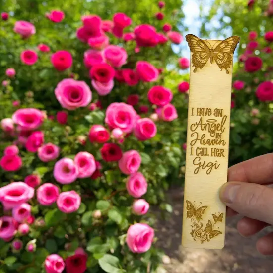 Bookmark - I have an angel in heaven I call her Gigi - Birch wood {5}