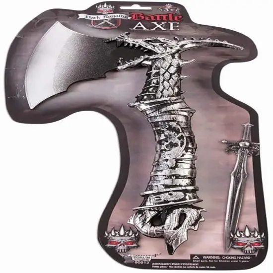 Dark Royalty Dragon Axe Plastic Costume Weapon {1}