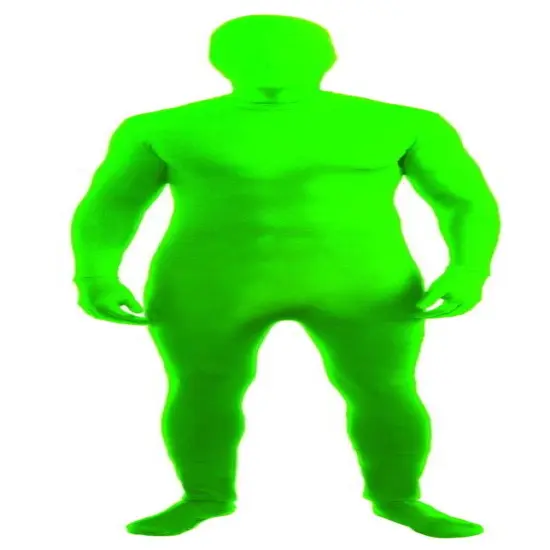 Disappearing Man Neon Green Body Suit Adult Costume {1}