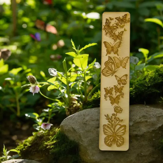 Bookmark - Butterfly Party - Birch wood {3}