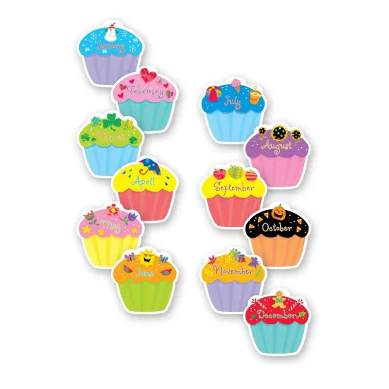 Month Cupcakes 6" Designer Cut-Outs, 36 Per Pack, 3 Packs {1}