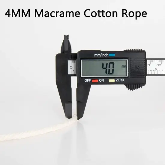 Macrame Cord 4Mm X 547Yards, Natural Cotton Macrame Rope - 4 Strands Twisted Macrame Cotton Cord for Wall Hanging, Plant Hangers, Crafts, Gift Wrapping and Wedding Decorations（4Mmx500M） {6}