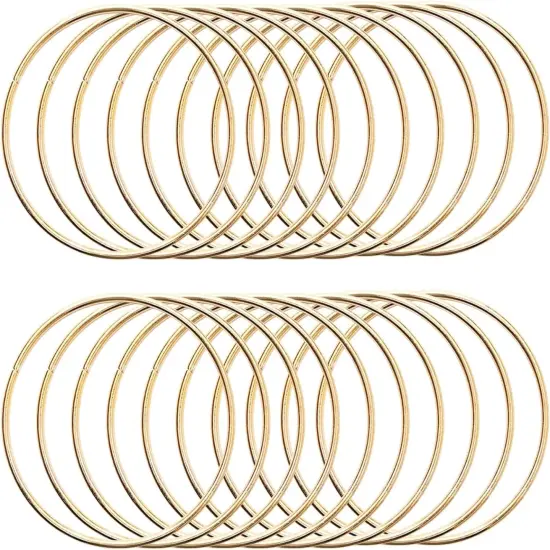 20 Pcs 3 Inch Metal Rings for Craft Gold Hoops Floral Macrame Hoops Rings for DIY Crafts Macrame Dream Catcher Supplies(Gold,3 Inch) {1}