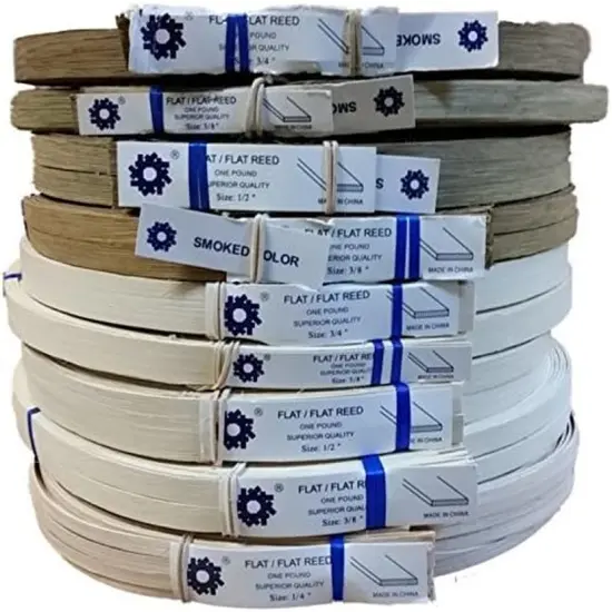 1 Pound Coil of Flat Reed for Basket & Seat Weaving, Natural or Smoked Color, Any Width, 1/4" 3/8" 1/2" 5/8" 3/4" (1/2'' Wide, Smoked) {2}