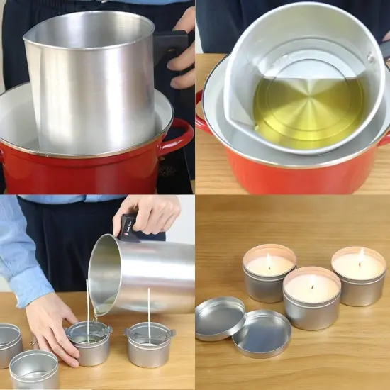 Candle Making Pouring Pot, 4 Pounds, Dripless Pouring Spout & Heat-Resisting Handle Designed Wax Melting Pot, Aluminum Construction Candle Making Pitcher {6}