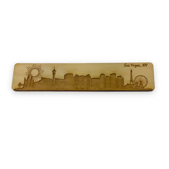Bookmark - Las Vegas NV Skyline - Birch wood {1}