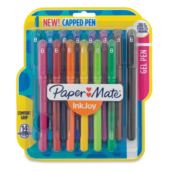 Paper Mate Inkjoy Capped Gel Pens - Fashion Colors, 0.7 mm, Set of 14 {1}
