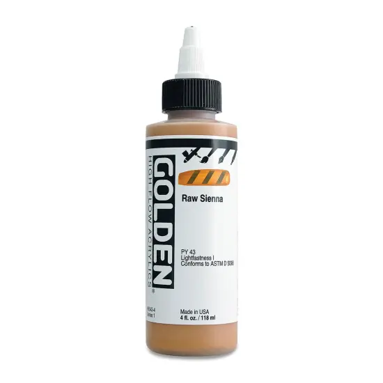 Golden High Flow Acrylics - Raw Sienna, 4 oz bottle {2}