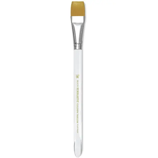 Blick Scholastic Short Handle Golden Taklon Brush - Flat Foot, Size 3/4" {2}