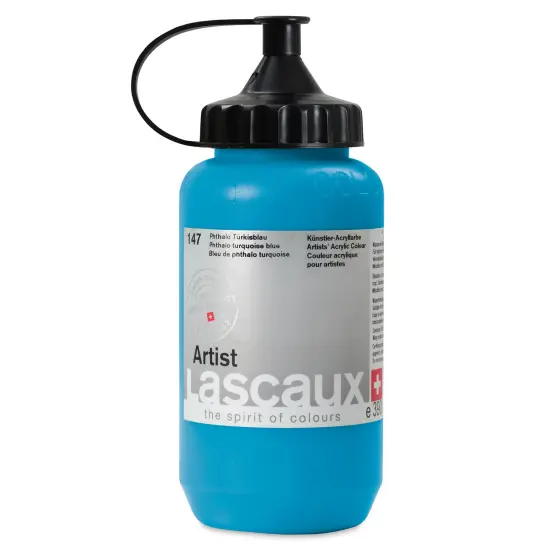 Lascaux Artist Acrylics - Phthalo Turquoise Blue, 390 ml Tube {1}
