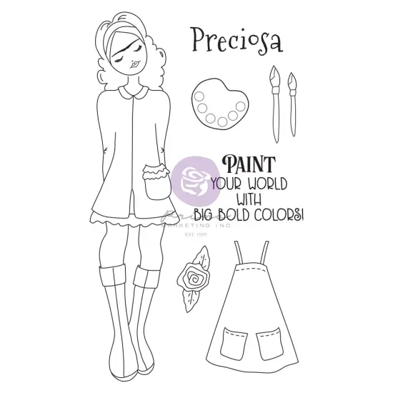 Prima Marketing Inc Julie N Doll Stamp - Frida - 7 Pcs 655350913472 {1}