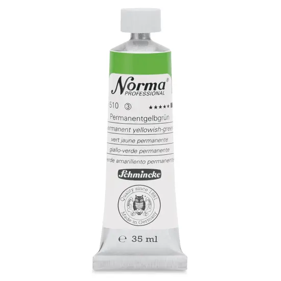 Schmincke Norma Professional Oil Paint - Permanent Yellowish-Green, 35 ml, Tube {1}