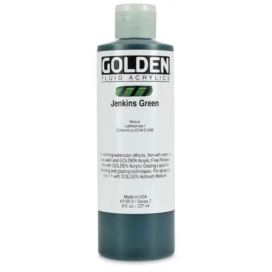 Golden Fluid Acrylics - Jenkins Green, 8 oz bottle {2}