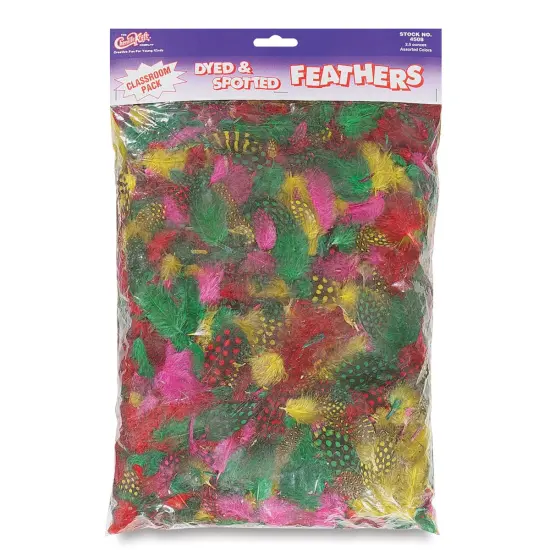 Creativity Street Spotted Guinea Feathers - Assorted Colors, Bag of Approx 875 pieces {1}