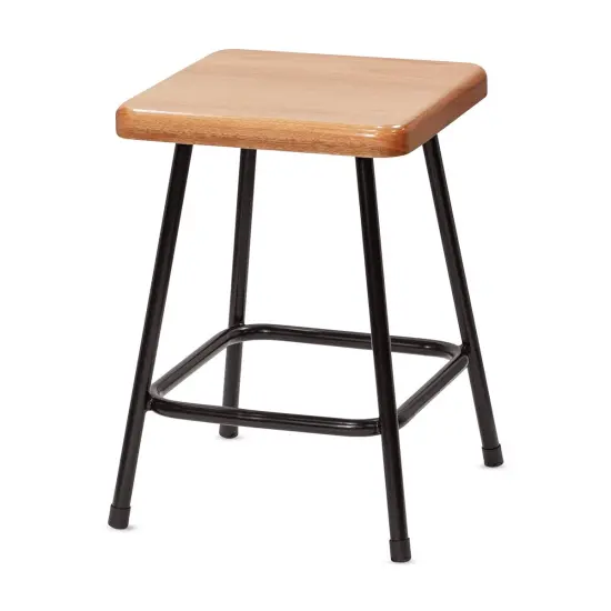 Richeson Lyptus and Steel Stool - 18"H, Square {1}
