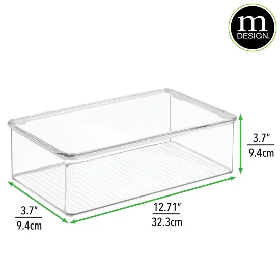 mDesign Plastic Closet Shoe Storage Organizer Box with Hinged Lid {3}