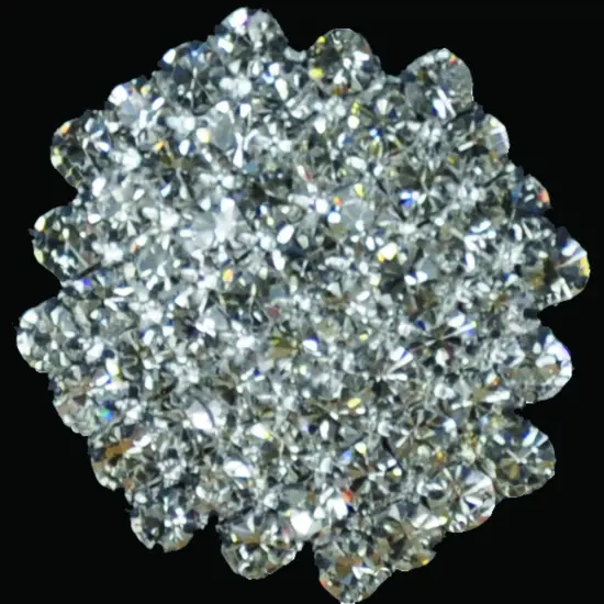 Belagio Rhinestone Shank Button, 1" Diameter, 1 Piece, Hexagon Cluster Design, Silver/Crystal {1}