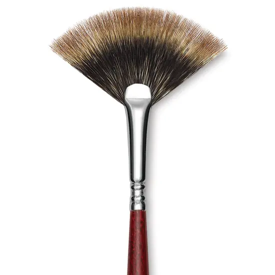 Escoda Badger Hair Brush - Fan, Long Handle, Size 4 {1}