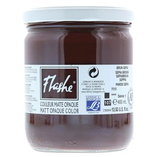 Lefranc & Bourgeois Flashe Vinyl Paint - Sepia Brown, 400 ml jar {1}