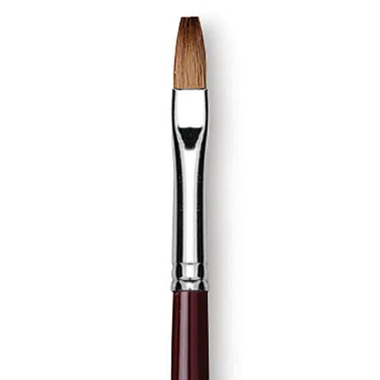 Da Vinci Kolinsky Red Sable Oil Brush - Flat, Long Handle, Size 6 {1}