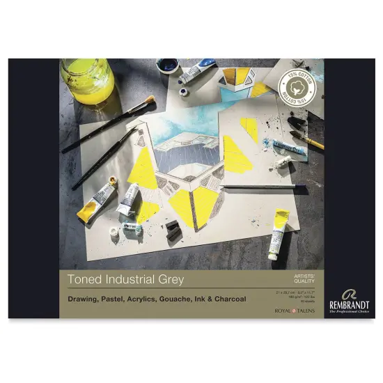Rembrandt Toned Mixed Media Pad - Industrial Grey, 11.7" x 8.3" {1}