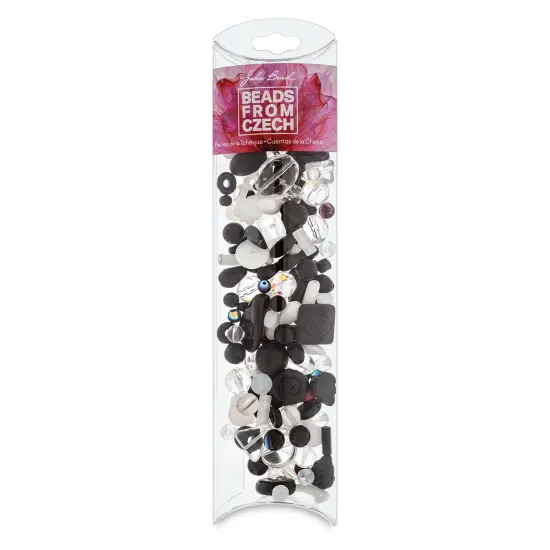 John Bead Czech Glass Bead Mix - Alps Black and White, 100 g {1}