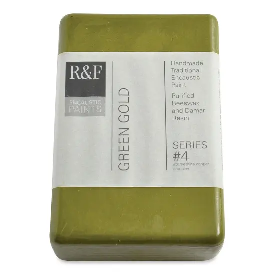 R&F Encaustic Paint Block - Green Gold, 333 ml block {1}