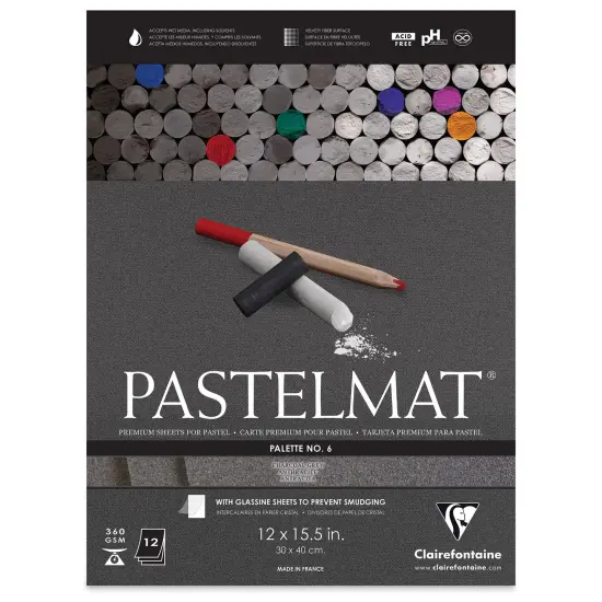 Clairefontaine Pastelmat Pad - 12" x 15-1/2", Charcoal Grey, 12 Sheets {1}