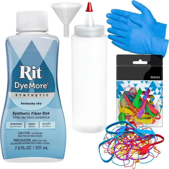 Synthetic Rit Dye More Liquid Fabric Dye Kentucky Sky, Pixiss Rit Dye Accessories Kit {1}
