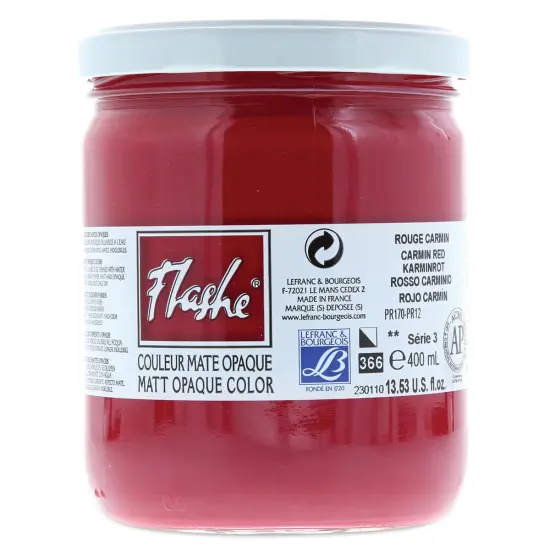 Lefranc & Bourgeois Flashe Vinyl Paint - Carmine Red, 400 ml jar {1}