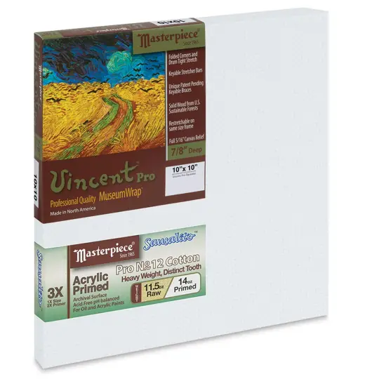 Masterpiece Vincent Pro Sausalito Cotton Canvas - 10" x 10", Acrylic Primed {1}