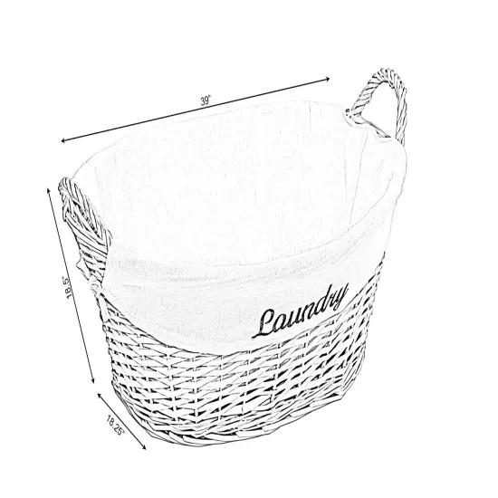 Willow Laundry Hamper Basket with Liner and Side Handles {6}