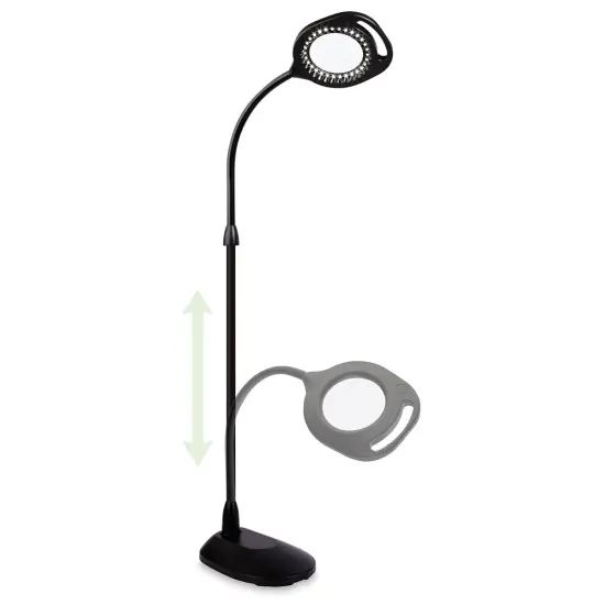 OttLite 2-in-1 LED Magnifier Floor and Table Lamp - Black {2}