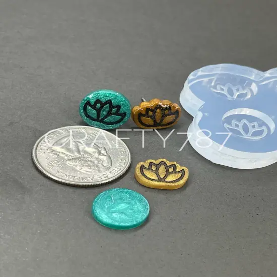 Lotus Stud Earring Silicone Mold (A12) {6}